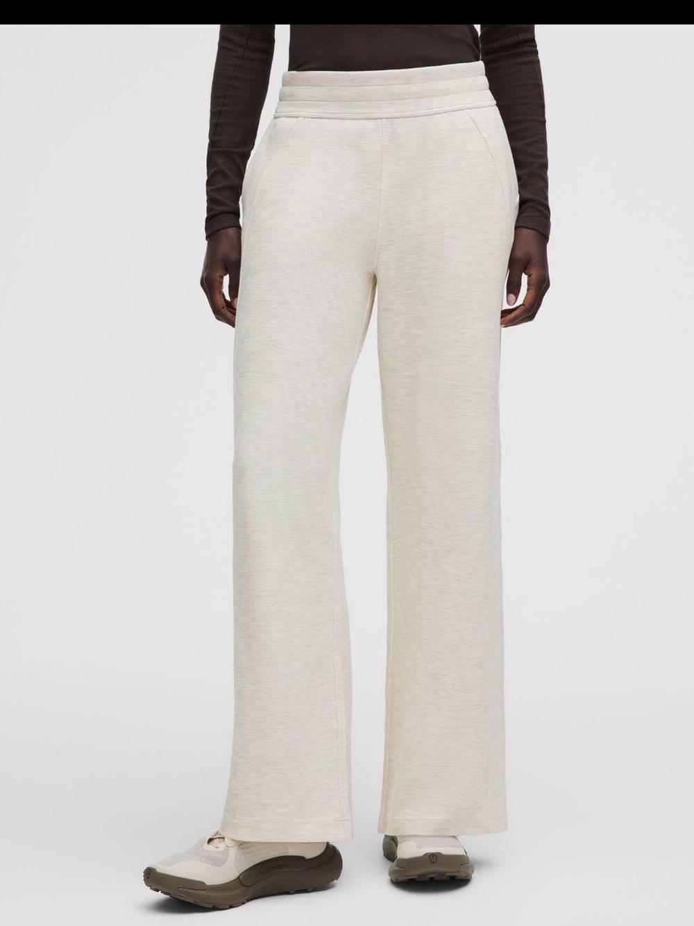 lululemon athletica Cream Wide-Leg Track Pants